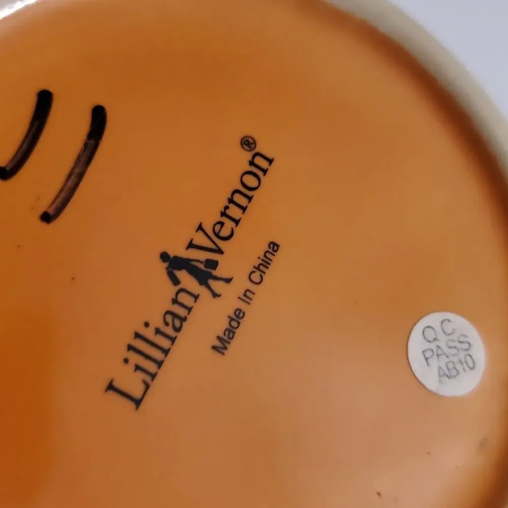 Lillian Vernon Orange Rooster handled lidded storage canister for kitchen 5.5